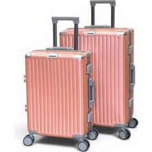 Away Alüminyum Rosegold 2’li Set (Kabin + Orta Boy) Valiz