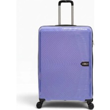 Away Çizgili Model Büyük Boy Lila Valiz