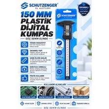 SCHUTZENGER 150 mm Plastik Dijital Kumpas – 0,01 mm Hassas Ölçüm