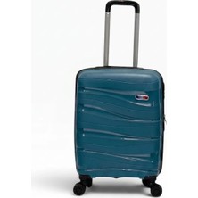 Away Dalgalı Model Kabin Boy Petrol Valiz