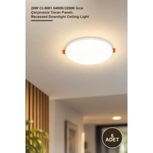 Yenilig 5 Adet CT-5661G LED Panel Günışığı – 20W CT-5661 6400K/3200K Ince Çerçevesiz Tavan Paneli, Recessed Downlight Ceiling Light