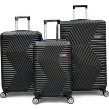 Away Dc Model 3’lü Kabin Boy + Orta Boy + Büyük Boy Siyah Valiz Seti