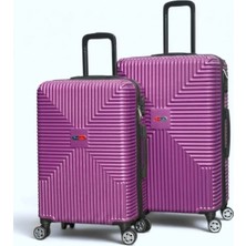 Away Quell Model 2’li Orta Boy + Büyük Boy Mor Valiz Seti