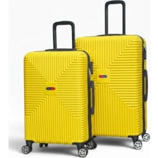 Away Quell Model 2’li Orta Boy + Büyük Boy Sarı Valiz Seti