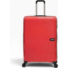 Away Çizgili Model Büyük Boy Kırmızı Valiz
