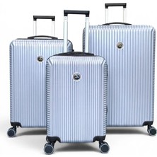 Away Grand Model Kabin Boy + Orta Boy + Büyük Boy Gümüş Valiz Seti
