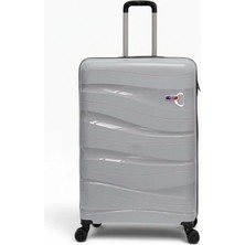 Away Dalgalı Model Büyük Boy Gri Valiz