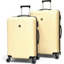 Away Grand Model Orta Boy + Büyük Boy Krem Valiz Seti