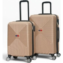 Away Quell Model 2’li Kabin Boy + Orta Boy Gold Valiz Seti