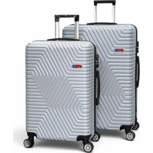 Away Dc Model 2’li Orta Boy + Büyük Boy Gümüş Valiz Seti