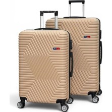 Away Dc Model 3’lü Kabin Boy + Orta Boy + Büyük Boy Gold Valiz Seti