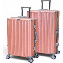 Away Alüminyum Rosegold 2’li Set (Orta + Büyük Boy) Valiz