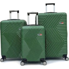 Away Dc Model 3’lü Kabin Boy + Orta Boy + Büyük Boy Haki Yeşili Valiz Seti