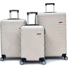 Away Dc Model 3’lü Kabin Boy + Orta Boy + Büyük Boy Taş Valiz Seti