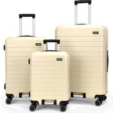 Away Prime Model 3’lü Kabin Boy + Orta Boy + Büyük Boy Krem Seti