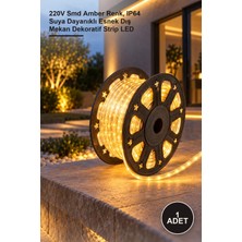 Yenilig 1 Adet CT-4556 Üç Çip Şerit LED – 220V Smd Amber Renk, IP64 Suya Dayanıklı Esnek Dış Mekan Dekoratif Strip LED