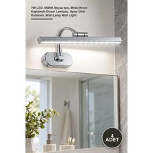Yenilig 4 Adet CT-5212B Kuğu Aplik – 7W Led, 6500K Beyaz Işık, Metal Krom Kaplamalı Duvar Lambası, Ayna Üstü Kullanım, Wall Lamp Wall Light