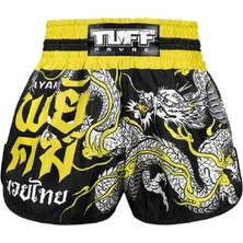 Tuff Payak Muay Thai Shorts Boxing Trunks Retro Style (TPY-RMS009-BLK)