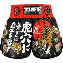 Tuff Payak Muay Thai Shorts Boxing Trunks Retro Style (TPY-RMS003-BLK)