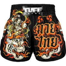 Tuff Payak Muay Thai Shorts Boxing Trunks Retro Style (TPY-RMS001-BLK)