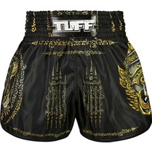 Tuff Muay Thai Shorts Boxing Trunks Retro Style (TUF-RMS116-BLK)