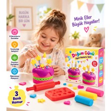 Nunu Doğum Günü Pastanı Tasarla Oyun Hamuru Seti  3 Renk Hamur 2 Parça Eğitici Yaratıcı Aktivite Seti
