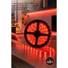 Yenilig 1 Adet CT-4482 Şerit LED – 10 Çip Smd, 12V Iç Mekan Kırmızı Renk, Esnek Dekoratif Aydınlatma, LED Strip
