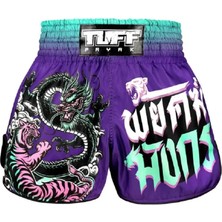 Tuff Payak Muay Thai Shorts Boxing Trunks Retro Style (TPY-RMS012-PUR)