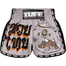 Tuff Muay Thai Shorts Boxing Trunks Traditional Style (TUF-MRS206-GRY)