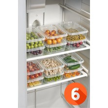 Silky Real Buzdolabı Saklama Organizer, Kendinden Kapaklı, Mikrodalga ve Buzluğa Uygun, 6 Adet 1350ML