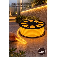 Yenilig 2 Adet CT-4554A Neon LED Hortum – Amber Renk, 50 Metre Paket, Smd LED Dış Mekan Dekoratif Aydınlatma Neon Rope Light