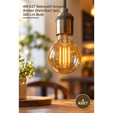 Yenilig 4 Adet CT-4285 Rustik Amber LED Ampul – 4W E27 Dekoratif Ampul, Amber (Kehribar) Işık, 320 Lm Bulb