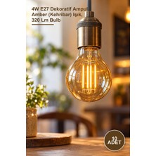 Yenilig 10 Adet CT-4285 Rustik Amber LED Ampul – 4W E27 Dekoratif Ampul, Amber (Kehribar) Işık, 320 Lm Bulb