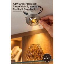 Yenilig 1 Adet CT-5268A Power LED Ufo Spot – 1,5W Amber Hareketli Tavan Vitrin Iç Mekan Spotlight Downlight