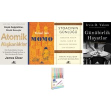 Pegasus Yayınları Atomik Alışkanlıklar + Momo + Günübirlik Hayatlar + Stoacının Günlüğü 4 Kitap Set Kalem Seti Hd