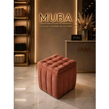 Muba Online Yeni Sezon Ithal Belora Kumaş Puf 40X40 cm – Ultra Yumuşak, Lüks Dokulu, Premium Kalite Kare Puf