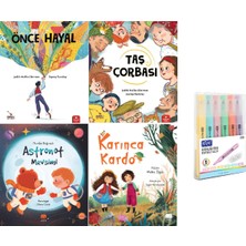 Redhouse Kidz Yayınları Önce Hayal + Taş Çorbası + Astronot Mevsimi + Karınca Kardo 4 Kitap Set Kalem Seti Hd