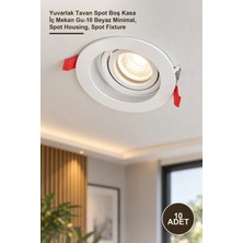 Yenilig 10 Adet CT-5229 Pars Spot Kasa – Yuvarlak Tavan Spot Boş Kasa Iç Mekan Gu-10 Beyaz Minimal, Spot Housing, Spot Fixture