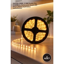 Yenilig 4 Adet CT-4537 Gold Iç Mekan Şerit LED – Günışığı 3200K, 12 mm Double Pcb, 16 W/metre, Dimlenebilir Esnek LED Strip Iç Mekan Aydınlatma