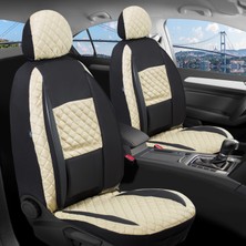 Freshstart Volkswagen Polo Chrome Edition Uyumlu Deri Detaylı  Oto Koltuk Kılıfı Ön Arka Set Alpin Serisi Bej