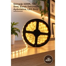 Yenilig 10 Adet CT-4481 Iç Mekan 10 Çipli Şerit LED – Günışığı 3200K, 12V Smd, Esnek Dekoratif Aydınlatma, LED Strip