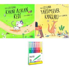Masalperest Karnı Acıkan Kedi + Yardımsever Kaplumbağa / Ezo Sunal 2 Kitap Set (Klem Set Hd)