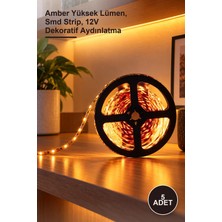 Yenilig 5 Adet CT-4538A CT-4538 12W 240 Çipli Iç Mekan Şerit LED – Amber Yüksek Lümen, Smd Strip, 12V Dekoratif Aydınlatma