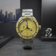 Vostok Amphibia 96074A Neptune Gmt Otomatik Mekanik Erkek Kol Saati 200 Metre Sarı Kadran
