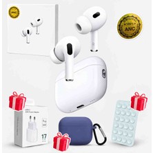 Technio Airpods pro (2.nesil) aktif gürültü engwlleme özellikli (ANC), iyileştirilmiş Mikrofon ve Ses Kalitesi (şarj başlık ve kılıf Hediyeli)