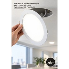 Yenilig 4 Adet CT-5169B Slim LED Panel Armatür – 18W 1820 Lm Beyaz Işık Alüminyum Kasa CT-5169 Ofis Tavan Aydınlatması LED Panel Light