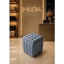 Muba Online Yeni Sezon Ithal Belora Kumaş Puf 40X40 cm – Ultra Yumuşak, Lüks Dokulu, Premium Kalite Kare Puf
