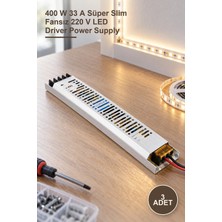 Yenilig 3 Adet CT-2570 Şerit LED Trafosu – 400 W 33 A Süper Slim Fansız 220 V LED Driver Power Supply