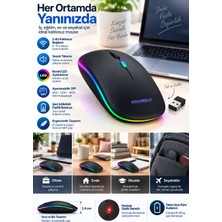 Akıllı Bayi 8 10 Metre Menzilli Şarj Edilebilir Kablosuz Mouse