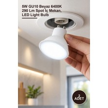 Yenilig 2 Adet CT-4240B Çanak LED Ampul – 5W GU10 Beyaz 6400K 290 Lm Spot Iç Mekan, LED Light Bulb
